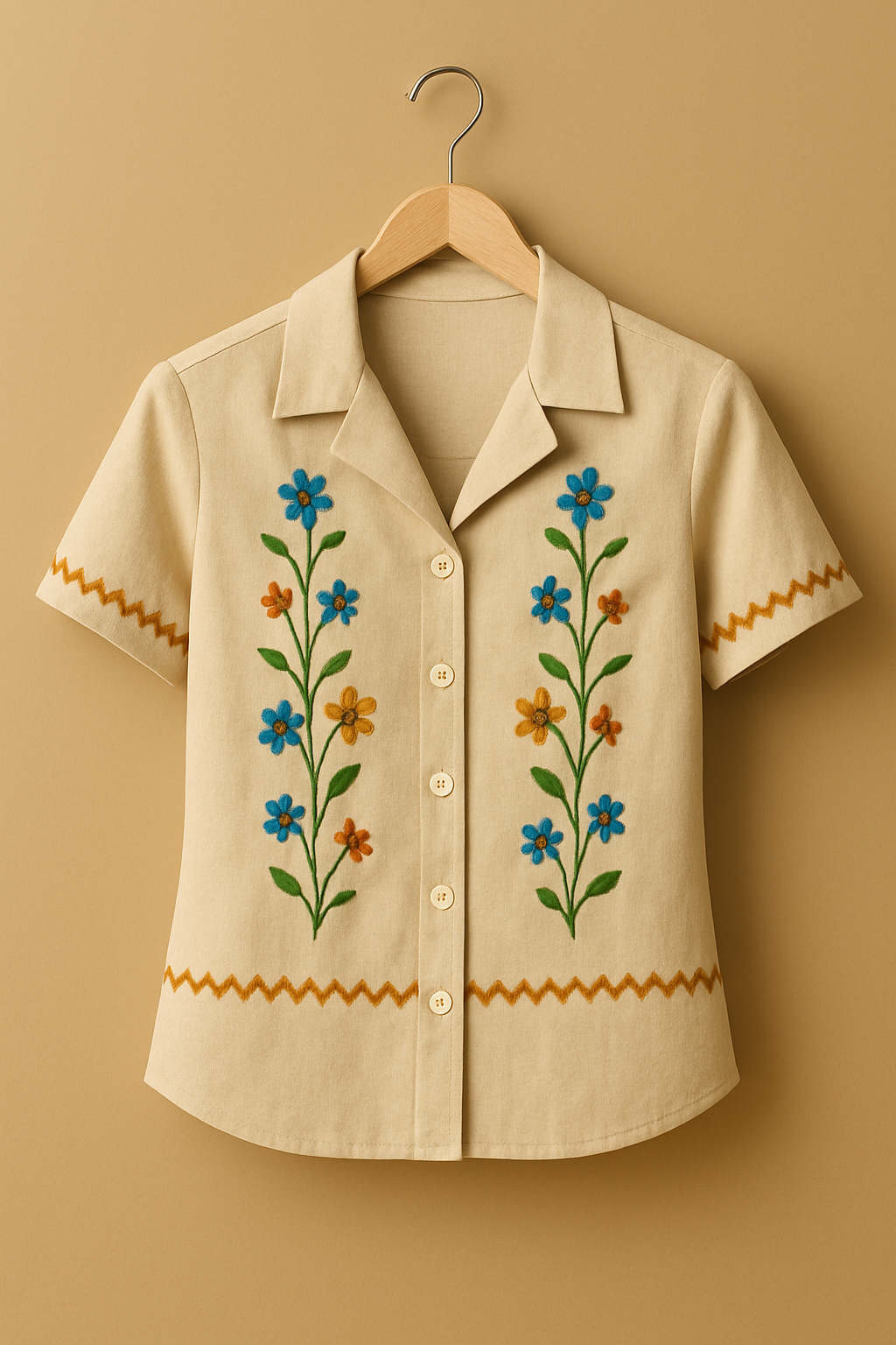 Women’s Floral Embroidered Cotton Shirt