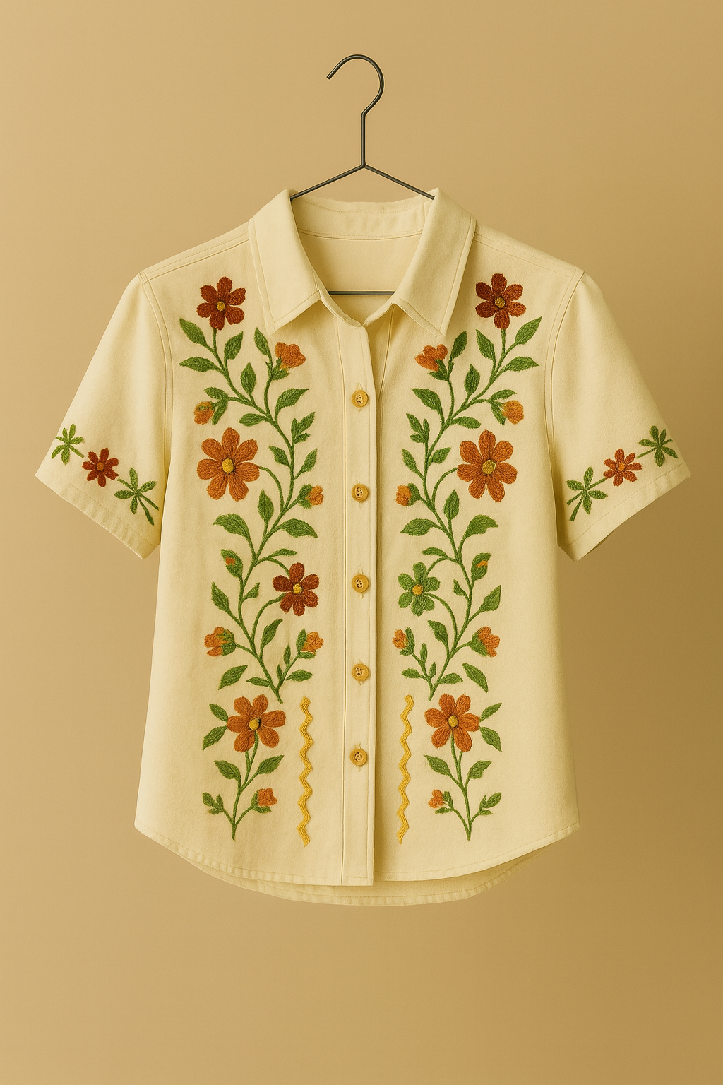 Women’s Floral Embroidered Cotton Shirt