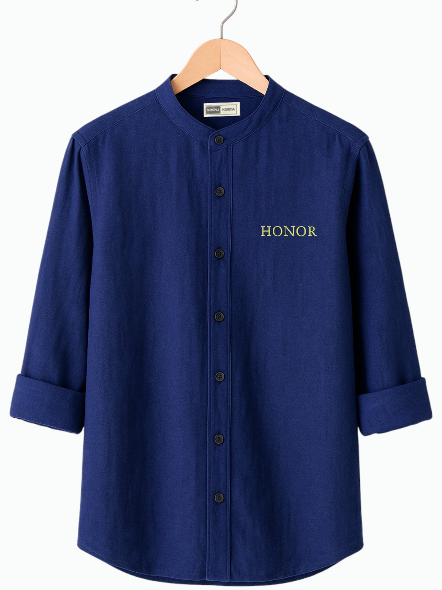 Royal Blue Embroidered Men’s Cotton Shirt | Premium Casual & Everyday Wear